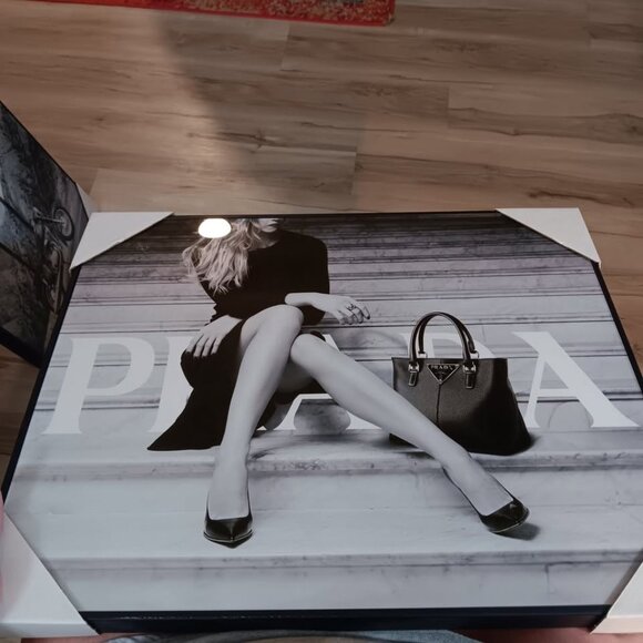 B&W Acrylic PRADA Wall Art NEVER USED - Picture 1 of 2